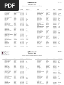 CANADA Medical Alphabetical Listing