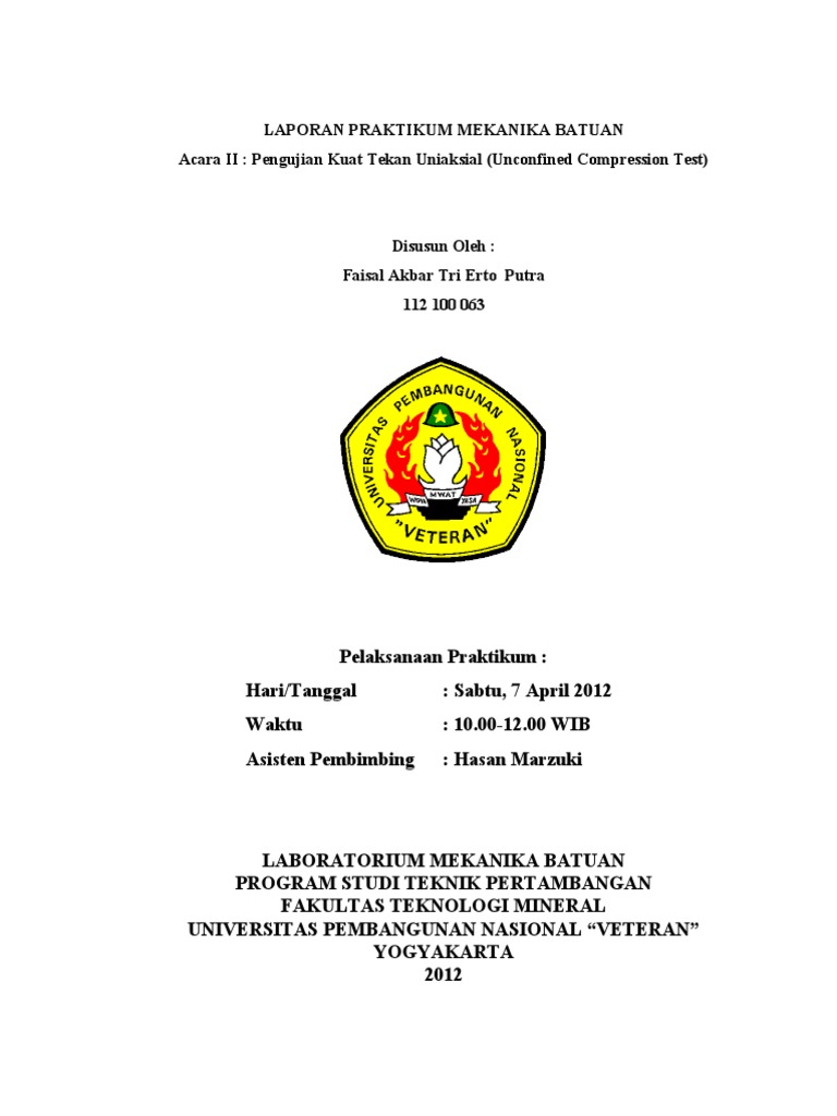 Unconfined Compression Test Report | PDF