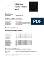 Early Season Practice Schedule