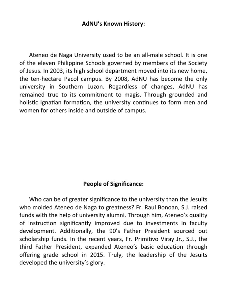 History and Symbols of AdNU | PDF