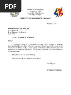 Resignation Letter