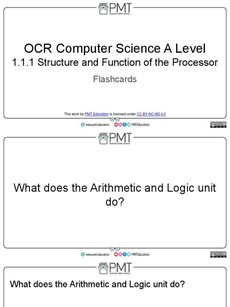 OCR Computer Science A Level: 1.1.1 Structure and Function of The ...
