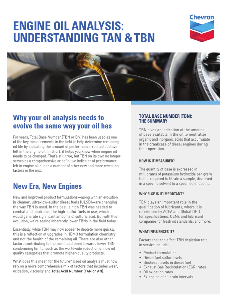 Engine Oil Analysis Understanding Tan and TBN 01282019 PDF Motor