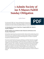 Vatican Admits Society of Saint Pius X Masses Fulfill Sunday Obligation