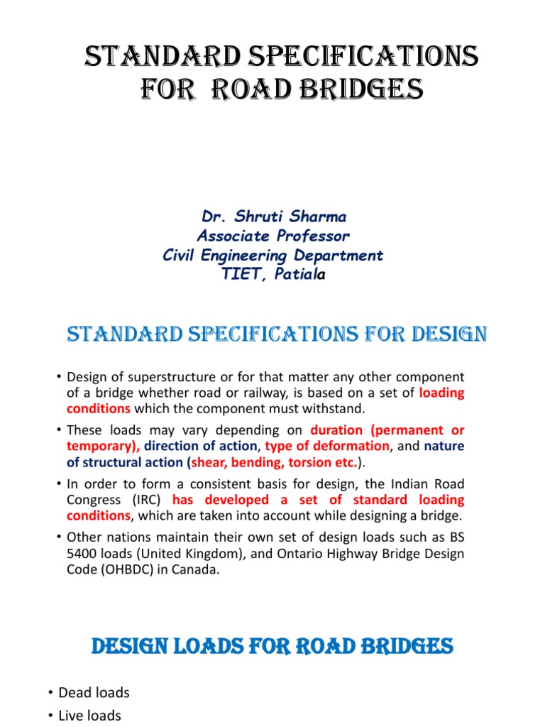 Bridge Design Standards Guide | PDF | Land Transport | Transportation ...