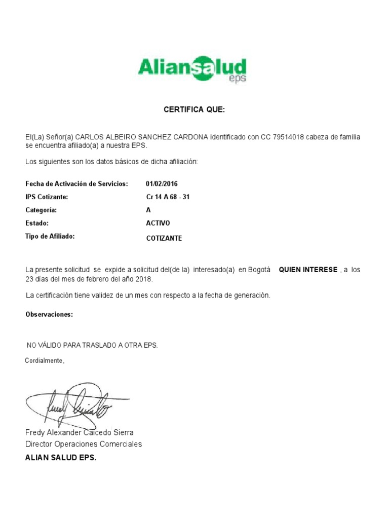 Como Sacar el Certificado Aliansalud Eps - Mi EPS 2022