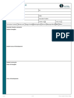 Field Practice Report: Associate Teacher Comments: Student Strengths