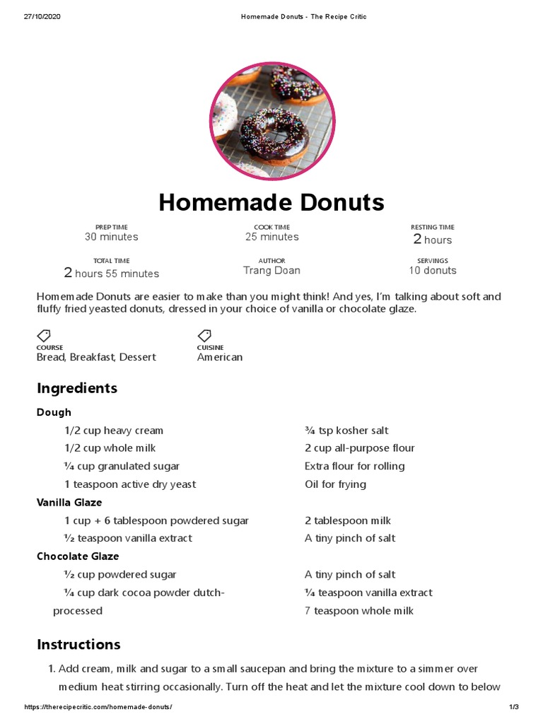 Homemade Donuts - The Recipe Critic | PDF | Doughnut | Dough