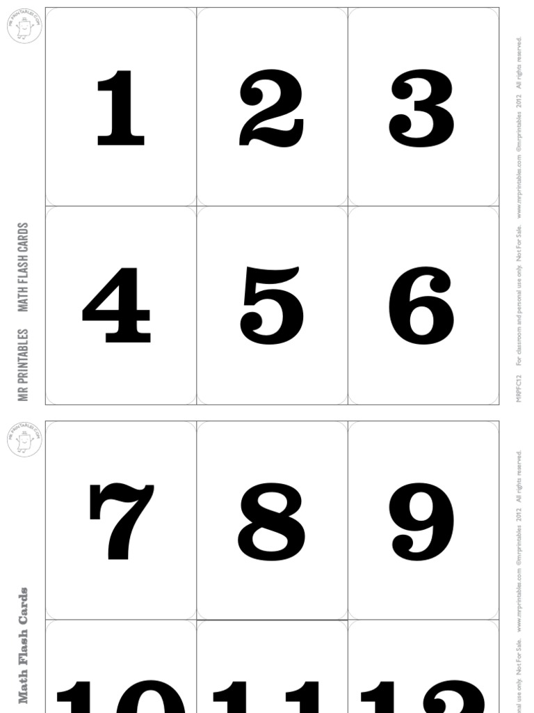 Mrprintables Math Flash Cards Set2 Number1 30 LTR | PDF
