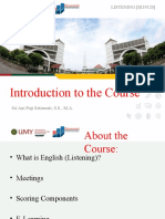 Introduction To The Course: LISTENING (EI19120)