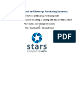 STARS 2.2 Food and Beverage Purchasing Inventory