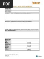 BTEC Learner Assessment Declaration Form | PDF