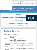 Contenu Du Cours Introduction Aux Didactiques Des Disciplines1