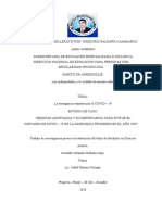 Medidas Adoptadas y Su Importancia para Evitar El Contagio de Covid - 19 en La Parroquia Progreso en El Año 2020