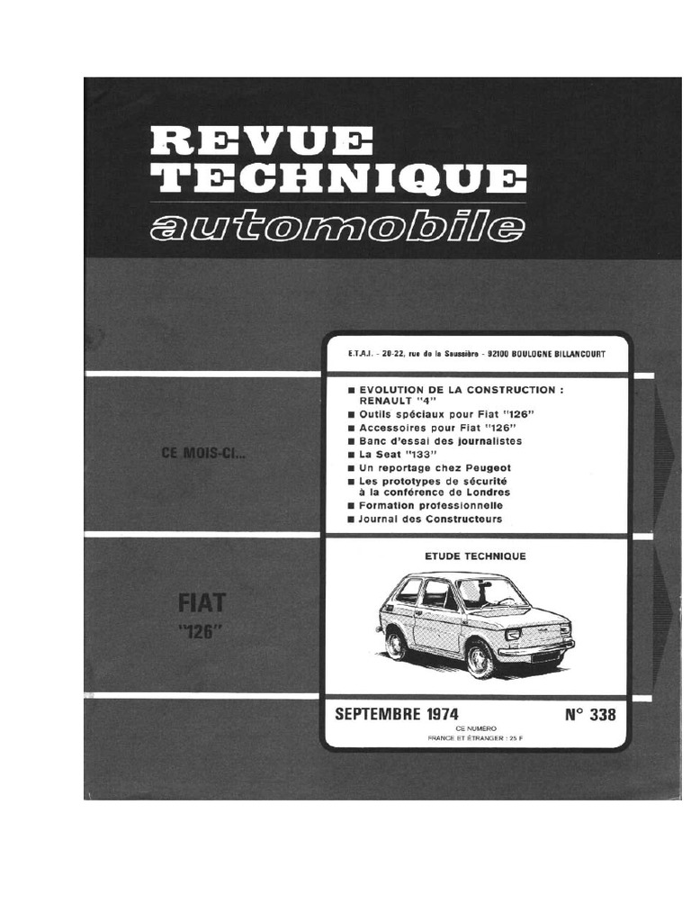 FIAT 126 Revue Technique | PDF