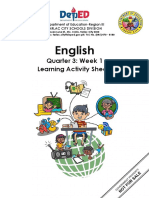 English: Quarter 3: Week 1 Learning Activity Sheets