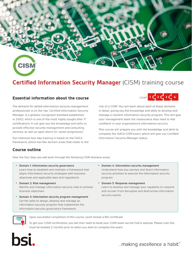 CISM Training Course Flyer Final - Global - MEA | PDF | Information ...