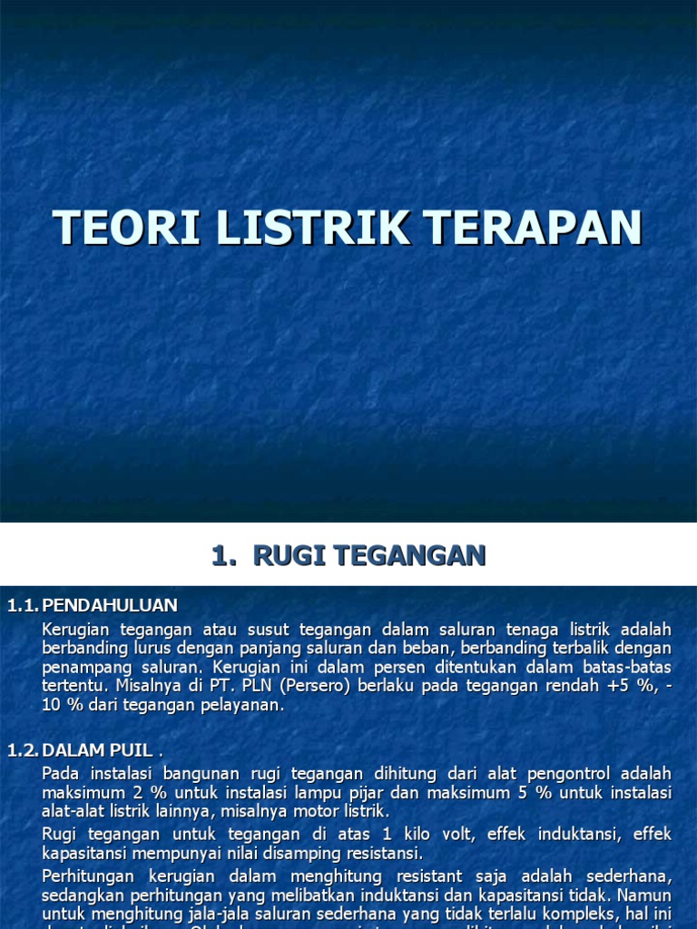 Teori Listrik Terapan | PDF | Metode & Bahan Ajar | Teknologi & Rekayasa