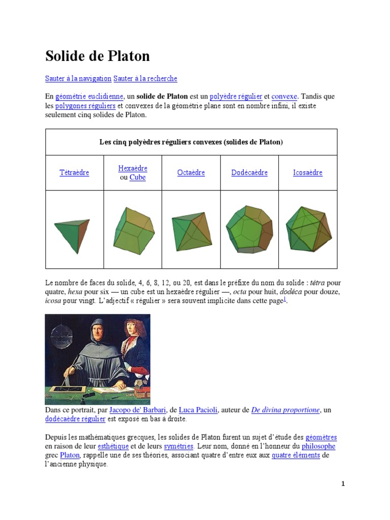 Solide de Platon, PDF, Géométrie euclidienne