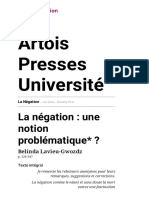 La Négation - La Négation _ Une Notion Problématique_ _ - Artois Presses Université