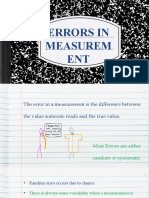 ERRORS IN MEASUREMENT