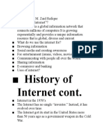 History of Internet Cont