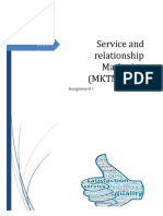 Service and Relationship Marketing (MKTM - 541) : Assignment I