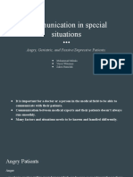 Communication in Special Situations: Angry, Geriatric, and Passive/Depressive Patients