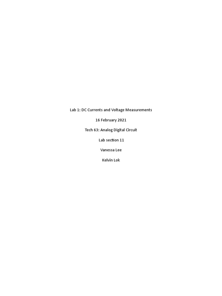 How To Measure DC Currens and Voltage-2021S | PDF | Electrical Network ...