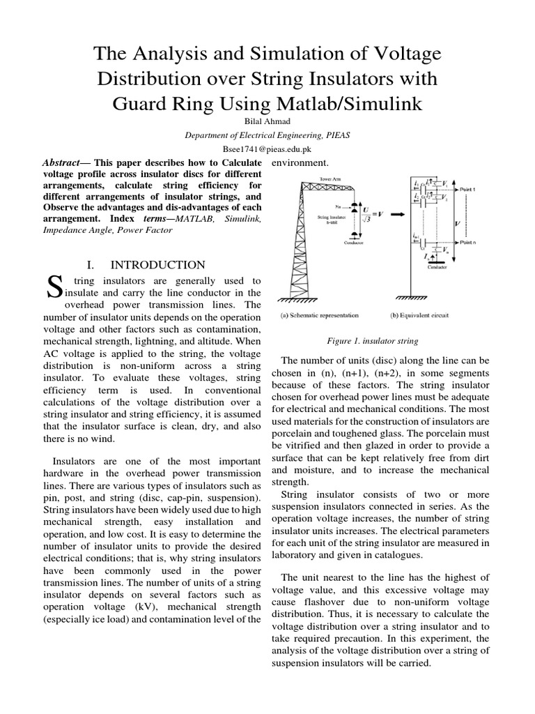 The Analysis and Simulation of Voltage Distribution Over String