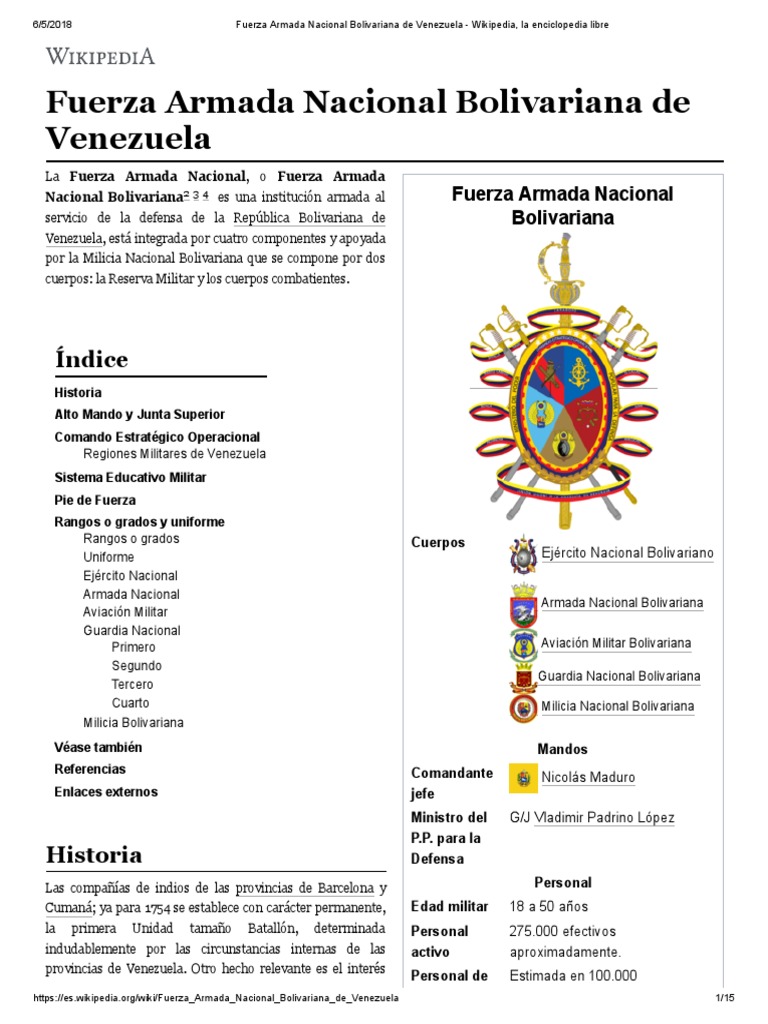 Fuerza Armada Nacional Bolivariana de Venezuela - Wikipedia, La ...