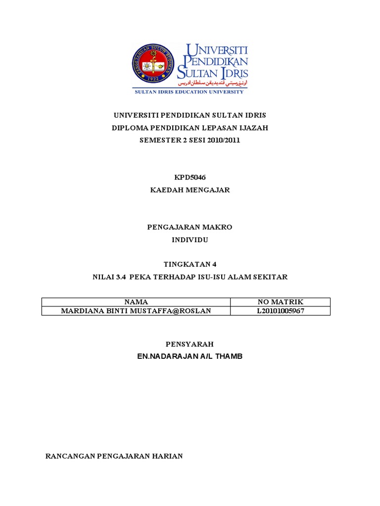 Rph Peka Terhadap Isu Isu Alam Sekitar Tingkatan 4 Pdf