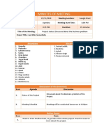 Minutes of Meeting: Attendees Absentees