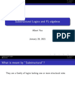 Substructural Logics and FL-algebras: Albert Yoo