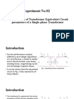 Determination of Transformer Equivalent Circuit Parameters of A Single