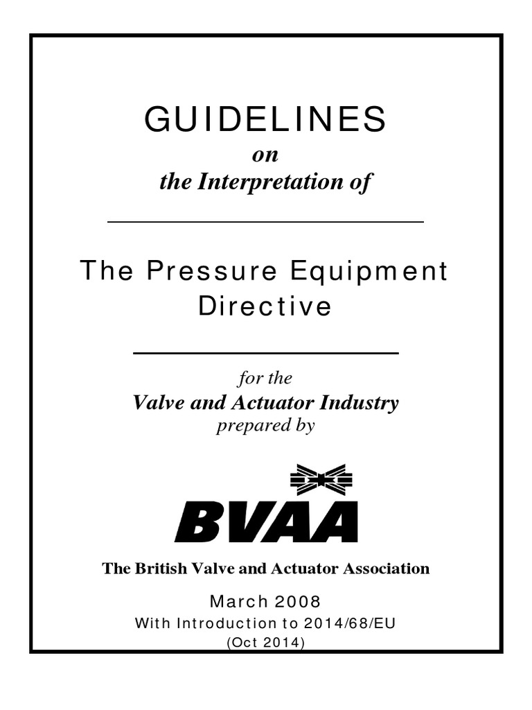 PED Guidelines for Valves and Actuators | PDF | Valve | Steam Engine
