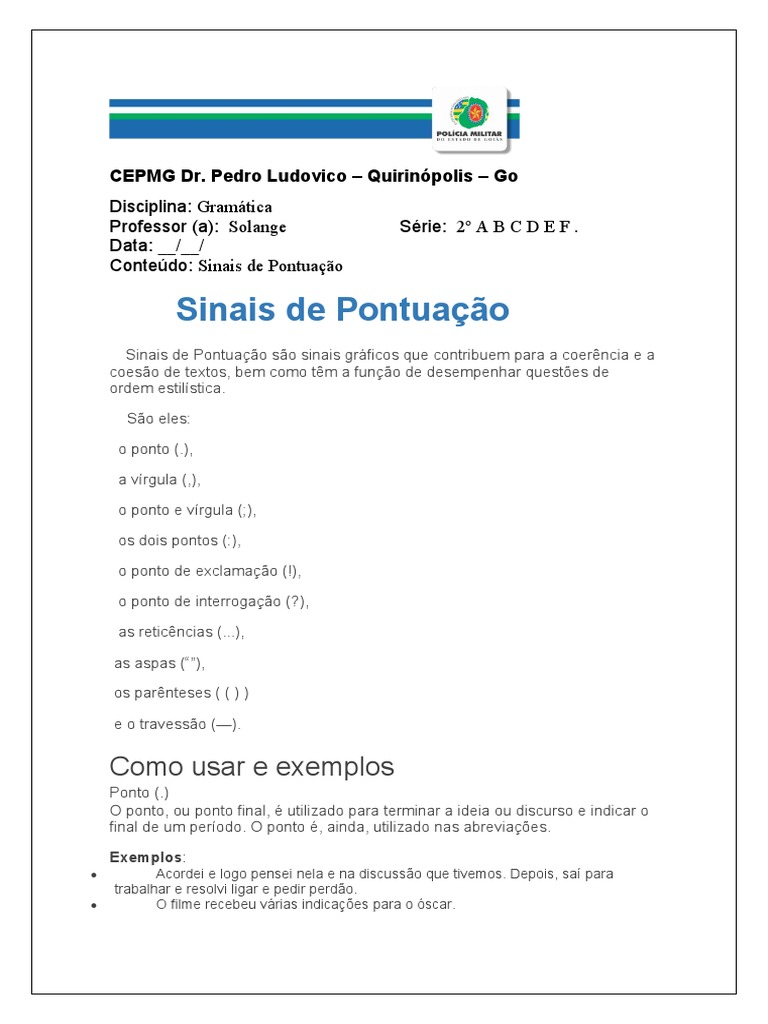 Uso de Dois Pontos e Ponto e Vírgula | PDF | Mecânica da linguagem ...