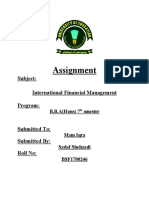 Assignment: Subject: International Financial Management Program