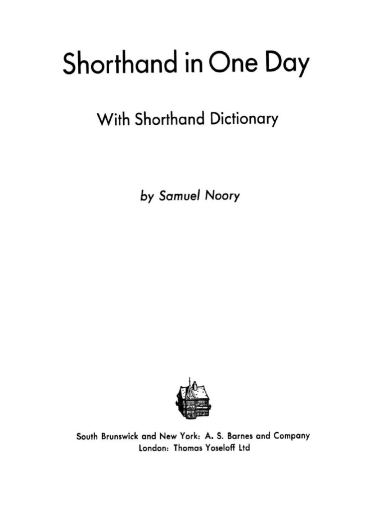 Shorthand in One Day - Samuel Noory Simplex Complete OCR | PDF