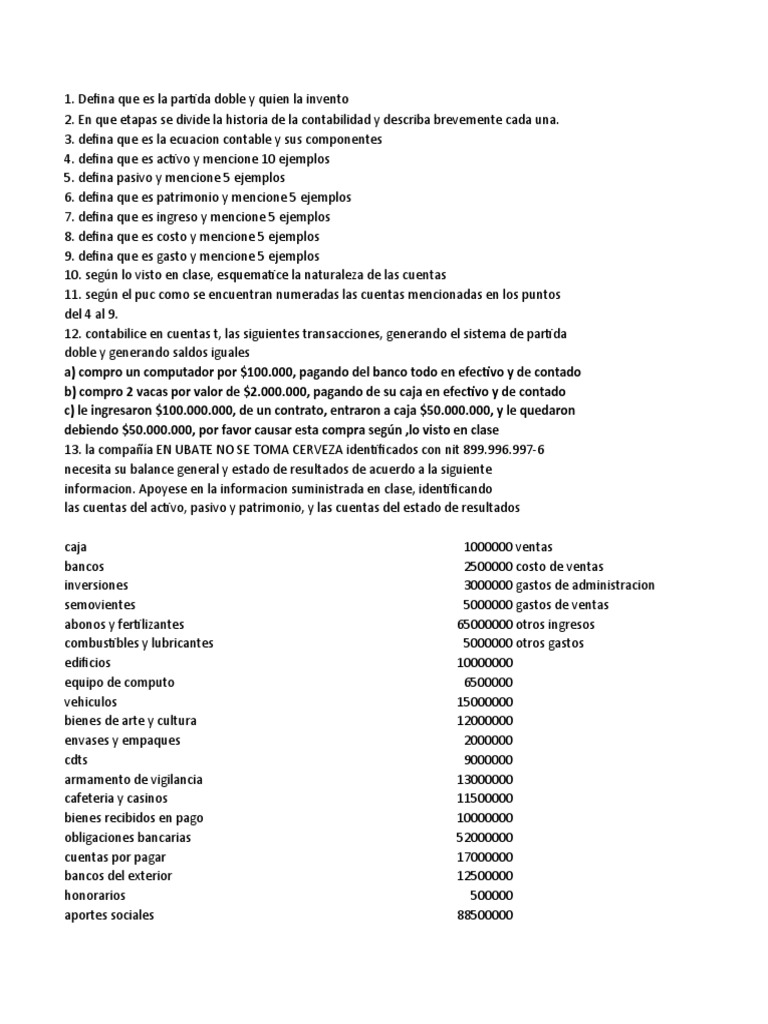 Ejercicio Contable 2 | PDF | Estado de resultados | Contabilidad