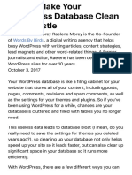 WordPress Database: How To Make Yours Clean As A Whistle