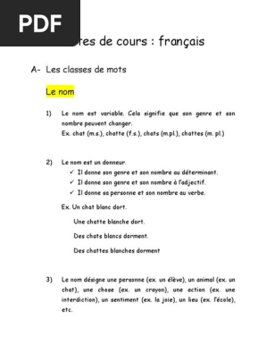 Notes De Cours Francais1
