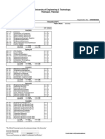 University of Engineering & Technology Peshawar, Pakistan: Transcript