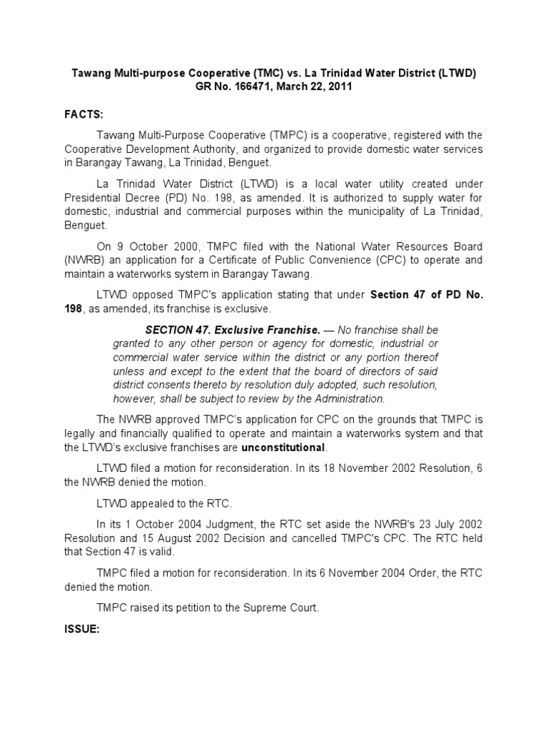 4 Tawang Mulitpurpose COoperative Vs La Trinidad Water District PDF