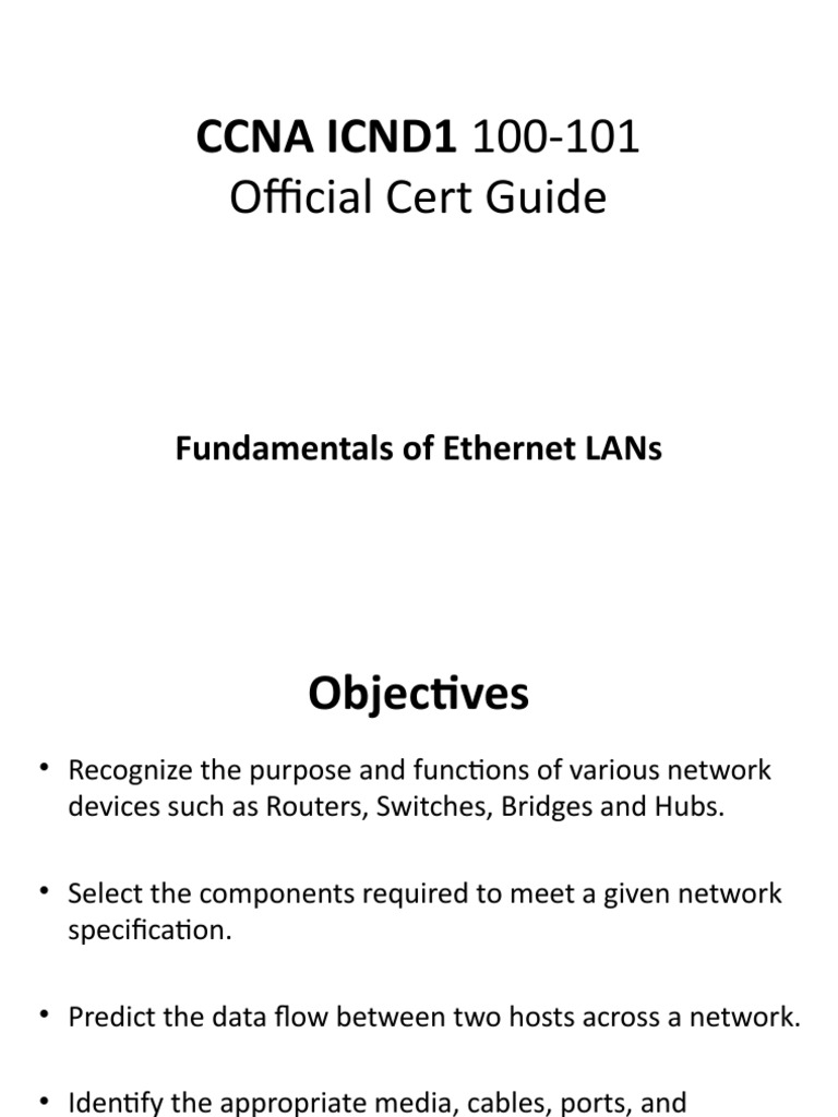 Ccna Icnd1 100 101 Official Cert Guide Pdf Network Switch Ethernet