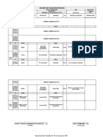 Quadro de trabalho semanal para treinamento de incorporação