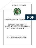 Et PN - 190 - A1 - Vallas Metalicas de Seguridad o Contencion de Publico