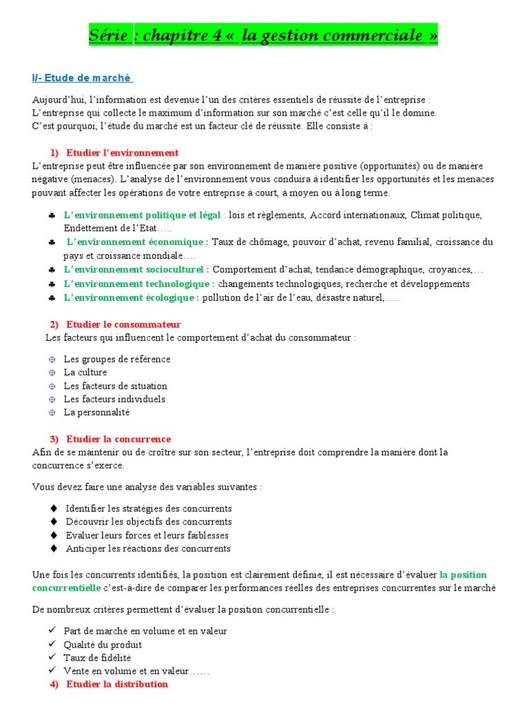 Pourquoi La Politique De La Concurrence Est elle Nécessaire Corrigé La Gestion Commerciale Correction | PDF | Environnement naturel | Sodles