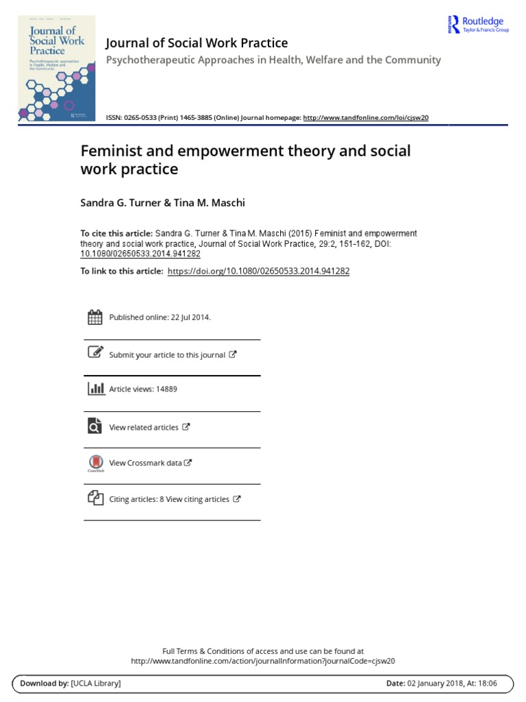 Turner Maschi Feminist and Empowerment Theory and Social Work