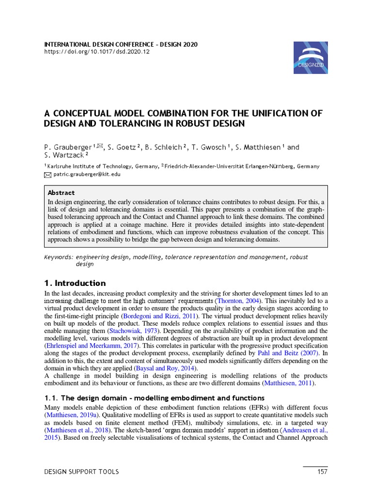 A Conceptual Model Combination For The Unification of Design and ...
